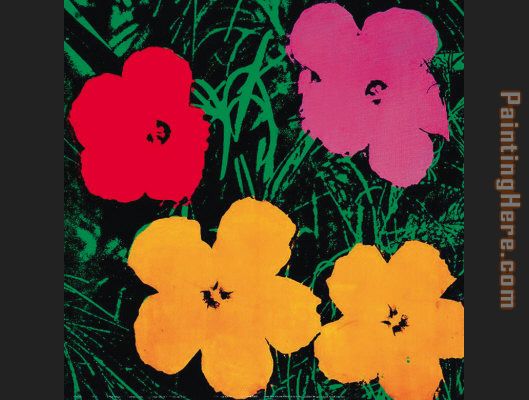 Flowers 1964 painting - Andy Warhol Flowers 1964 art painting